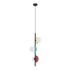 ITALUX ПЕНДЕЛ NAUTI ЦВЕТЕН СТЪКЛО, СТОМАНА 3ХG9 PND-37482-3V-MLTI