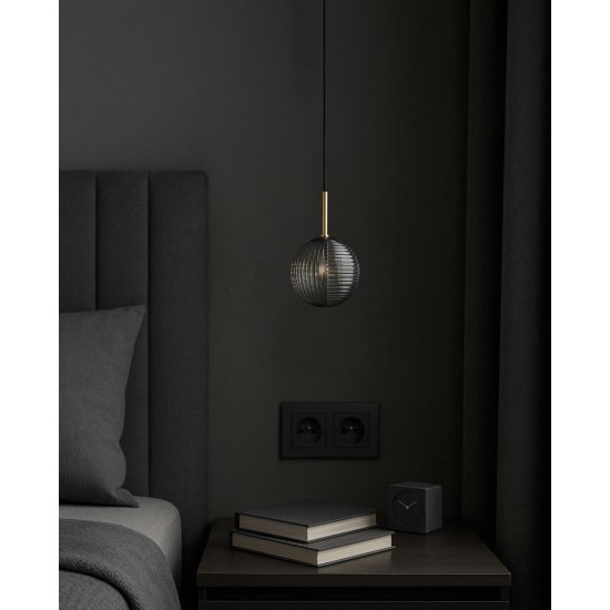 KAJA PENDANT FADO GLASS GRAPHITE 1XG9 Ø12 K-5690