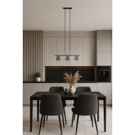 KAJA CHANDELIER FADO GLASS GRAPHITE 3XG9 Ø12 K-5692