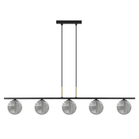 KAJA CHANDELIER FADO GLASS GRAPHITE 5XG9 Ø12 K-5693