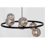 KAJA CHANDELIER MONZA GLASS GRAPHITE 6XG9 Ø12 K-5703