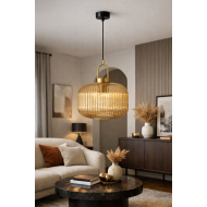 Lampă suspendată KAJA ARIA sticlă chihlimbar E27 Ø20 K-5896