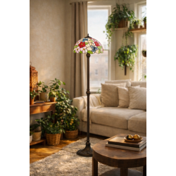 KAJA FLOOR LAMP TIFFANY BUTTERFLY GLASS E27 K-F161386