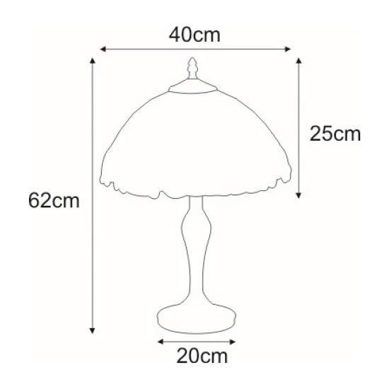 KAJA TABLE LAMP  TIFFANY PAPI GLASS E27 K-G162166