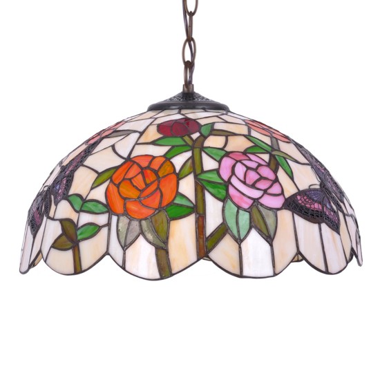 KAJA ПЕНДЕЛ TIFFANY ROSES СТЪКЛО E27 Ø40 K-P16835