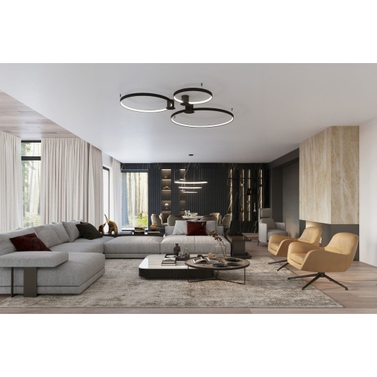 SOLLUX LED LAMPA DE TAVAN RIO 55 LED 3000K LED 1x30W IP20 TH.126 THORO NEGRU
