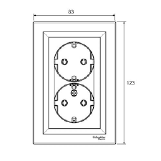 SCHNEIDER ASFORA КОНТАКТ ДВОЕН ШУКО КРЕМ 2P+E 16A EPH9900123