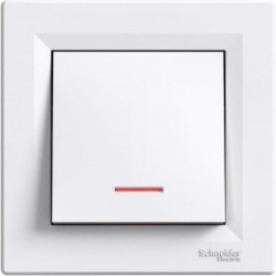SCHNEIDER ASFORA  ДЕВИАТОРЕН КЛЮЧ СХ.6 С ГЛИМ ЛАМПА 10A БЯЛ EPH1500121
