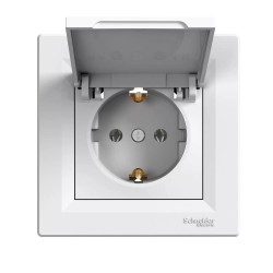 SCHNEIDER ASFORA  КОНТАКТ ШУКО С КАПАК БЯЛ 2P+E 16A EPH3100121