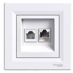 SCHNEIDER ASFORA DATA SOCKET Rj45 Cat5E UTP + RJ12 WHITE EPH4900121