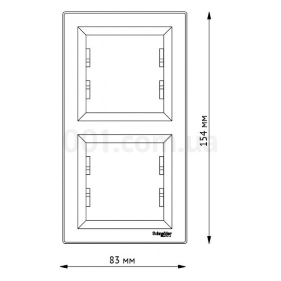SCHNEIDER ASFORA VERTICAL 2 GANG FRAME CREAM EPH5810223