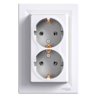 SCHNEIDER ASFORA WHITE  DOUBLE SOCKET OUTLET 2P+E 16A EPH9900121