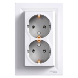 SCHNEIDER ASFORA КОНТАКТ ДВОЕН ШУКО БЯЛ 2P+E 16A EPH9900121