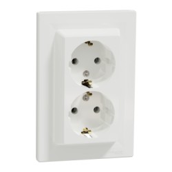 SCHNEIDER ASFORA КОНТАКТ ДВОЕН ШУКО БЯЛ 2P+E 16A EPH9900121