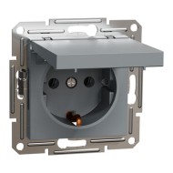 SCHNEIDER ASFORA SINGLE SOCKET OUTLET WITH LID STEEL 16A EPH3100162