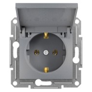 SCHNEIDER ASFORA SINGLE SOCKET OUTLET WITH LID STEEL 16A EPH3100162