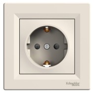 SCHNEIDER ASFORA SINGLE SOCKET SHUTTERS OUTLET 2P+E 16A CREAM EPH2900223