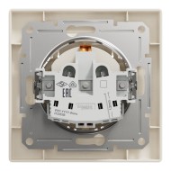SCHNEIDER ASFORA CREAM SINGLE SOCKET OUTLET WITH LID  2P+E 16A EPH3100123 
