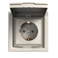 SCHNEIDER ASFORA ВЛАГОЗАЩИТЕН КОНТАКТ ШУКО С КАПАК 2P+E 16A IP44 КРЕМ EPH3100323 