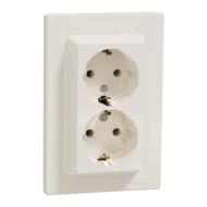 SCHNEIDER ASFORA КОНТАКТ ДВОЕН ШУКО КРЕМ 2P+E 16A EPH9900123 