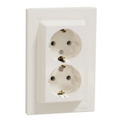 SCHNEIDER ASFORA КОНТАКТ ДВОЕН ШУКО КРЕМ 2P+E 16A EPH9900123 