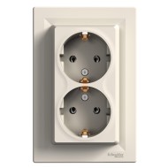 SCHNEIDER ASFORA КОНТАКТ ДВОЕН ШУКО КРЕМ 2P+E 16A EPH9900123 