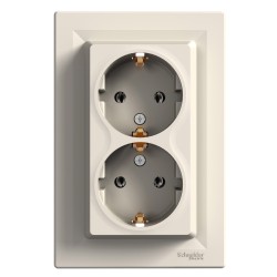SCHNEIDER ASFORA КОНТАКТ ДВОЕН ШУКО КРЕМ 2P+E 16A EPH9900123 