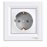 SCHNEIDER ASFORA WHITE  SINGLE SOCKET SHUTTERS OUTLET 2P+E 16A EPH2900221