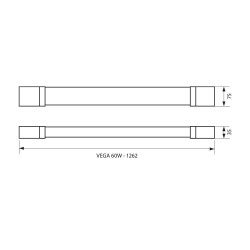 VIVALUX LED ОСВЕТИТЕЛНО ТЯЛО VEGA LED 60W 1200 MM 4000K IP65