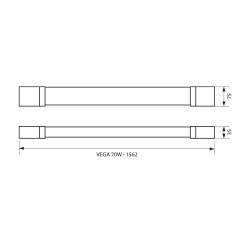 VIVALUX LED ОСВЕТИТЕЛНО ТЯЛО VEGA LED 70W 1500 MM 4000K IP65