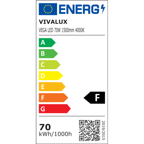 VIVALUX LED ОСВЕТИТЕЛНО ТЯЛО VEGA LED 70W 1500 MM 4000K IP65