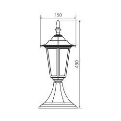 VIVALUX LAMPĂ STALP DE GRADINA MARIBOR SS001 ALAMA ANTICA IP44 VIV004192