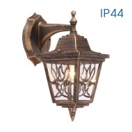VIVALUX FACADE WALL LIGHT LANTERN LYON WD003 ANTIQUE BRASS IP44 VIV004198