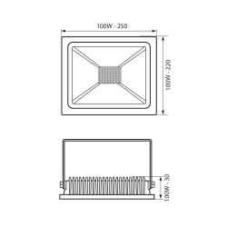 VIVALUX LED ПРОЖЕКТОР TREND LED 100W  ЧЕРЕН 4000K  VIV004336