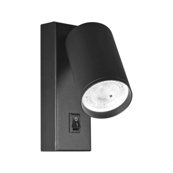 VIVALUX WALL SPOTLIGHT WITH SWITCH SP706 LUX ∙ BLACK ∙ GU10