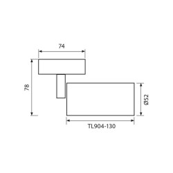 VIVALUX SPOT FOR TRACK LIGHTING 130 MM TL904 BLACK LUX