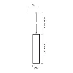 VIVALUX TRACK LIGHT SUSPENSION TL905 LUX  200 ММ BLACK