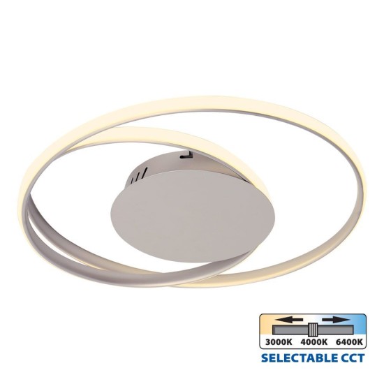 VIVALUX LED ПЛАФОНИЕРА ODEON LED  38W САТЕНИРАН НИКЕЛ VIV004609