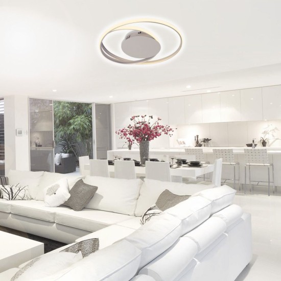 VIVALUX LED ПЛАФОНИЕРА ODEON LED  38W САТЕНИРАН НИКЕЛ VIV004609