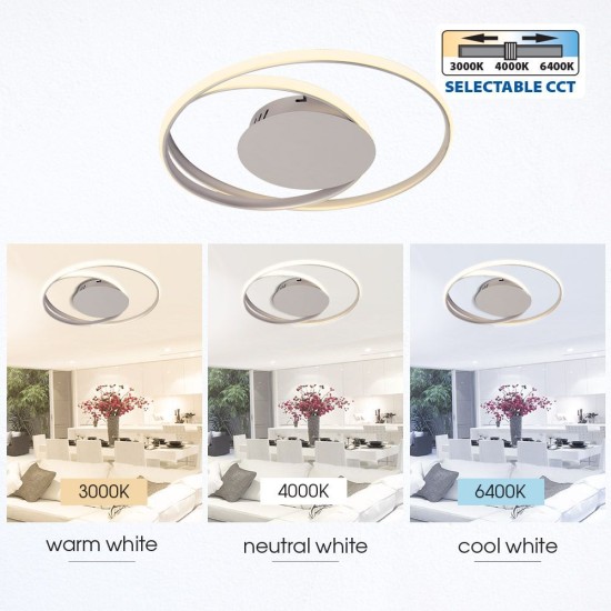 VIVALUX LED ПЛАФОНИЕРА ODEON LED  38W САТЕНИРАН НИКЕЛ VIV004609