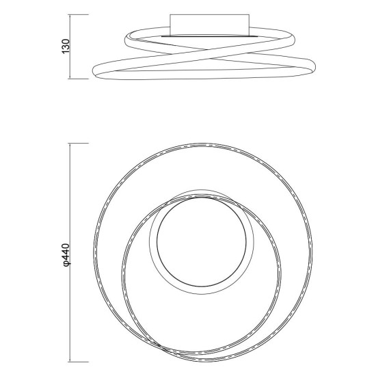 VIVALUX LED ПЛАФОНИЕРА ODEON LED  38W САТЕНИРАН НИКЕЛ VIV004609