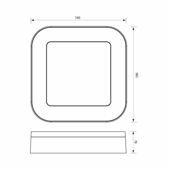 VIVALUX  LED CEILING LIGHT DOLCE/SQ LED ∙ 15W ∙ BLACK ∙ 4000K ∙ IP65 VIV004750