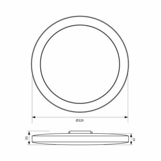 VIVALUX LED ПЛАФОН С ДВА РИНГА SIRI LED 24W 4000K IP44 VIV004810