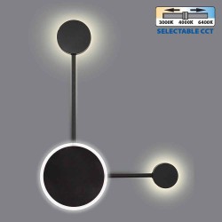 VIVALUX LED LIGHTING FIXTURE GEMINI LED 15W  BLACK CCT-SWITCH  3000K-4000K-6400K