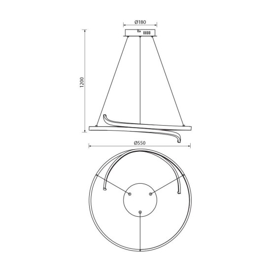 VIVALUX  LED ПОЛИЛЕЙ OMICRON LED 38W CCT ЗЛАТО VIV004869