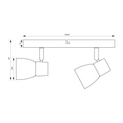 VIVALUX CEILING SPOT DANTE SP786 2xE14 BLACK VIV005048
