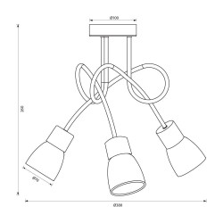 VIVALUX CANDELABRU DANTE CL789 3xE14 NEGRU VIV005051