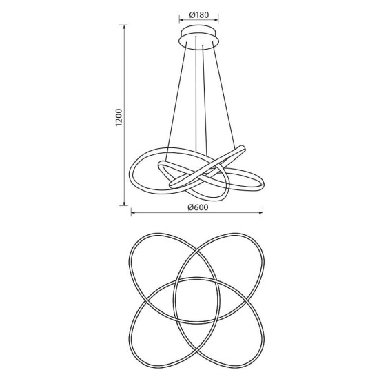 VIVALUX LED CHANDELIER MAREA LED 60W CHROME CCT VIV004868