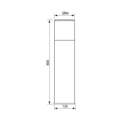 VIVALUX LAMPĂ DE Grădină  KYOTO/PS 1XE27  NEGRU  IP44 VIV004345