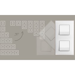 BTICINO CLASSIA РАМКА ДВОЙНА 2+2 МОДУЛА БЯЛO ЗЛАТО R4802M2WD